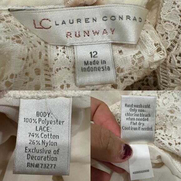 lauren conrad peasant flowy cottagecore retro lace sheer maxi kimono duster - Picture 8 of 8